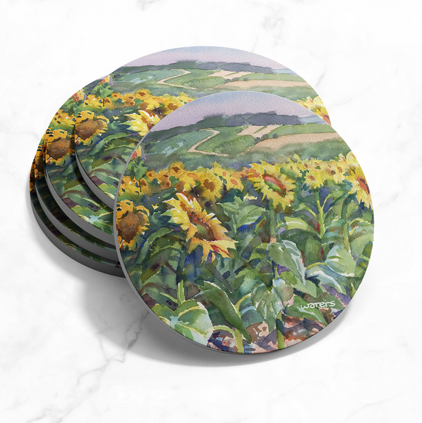 Stone Coaster Sunflowers Forever Wyatt Waters Gallery Stone Coaster Sunflowers Forever Wyatt Waters Gallery