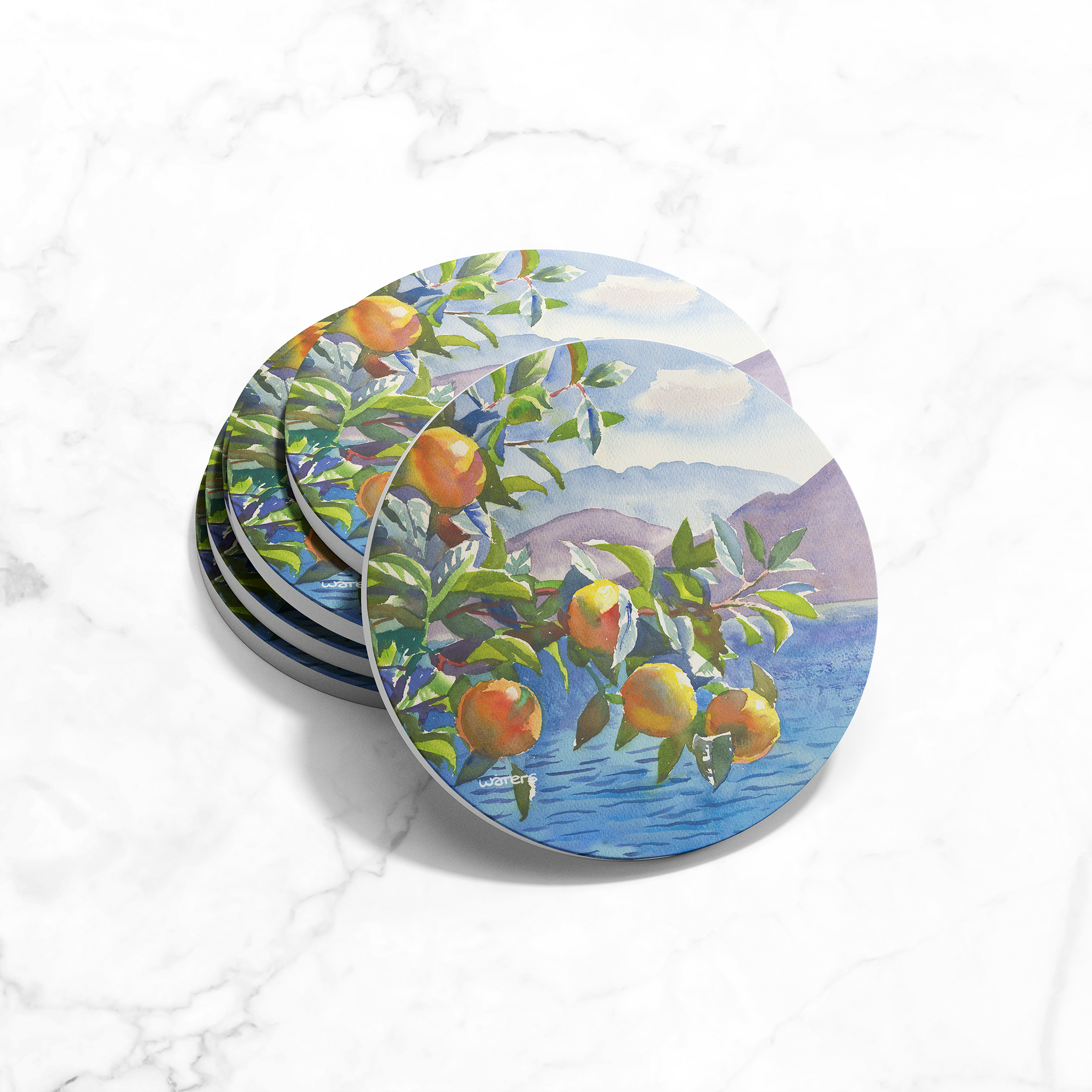 Stone Coaster | Palermo Oranges