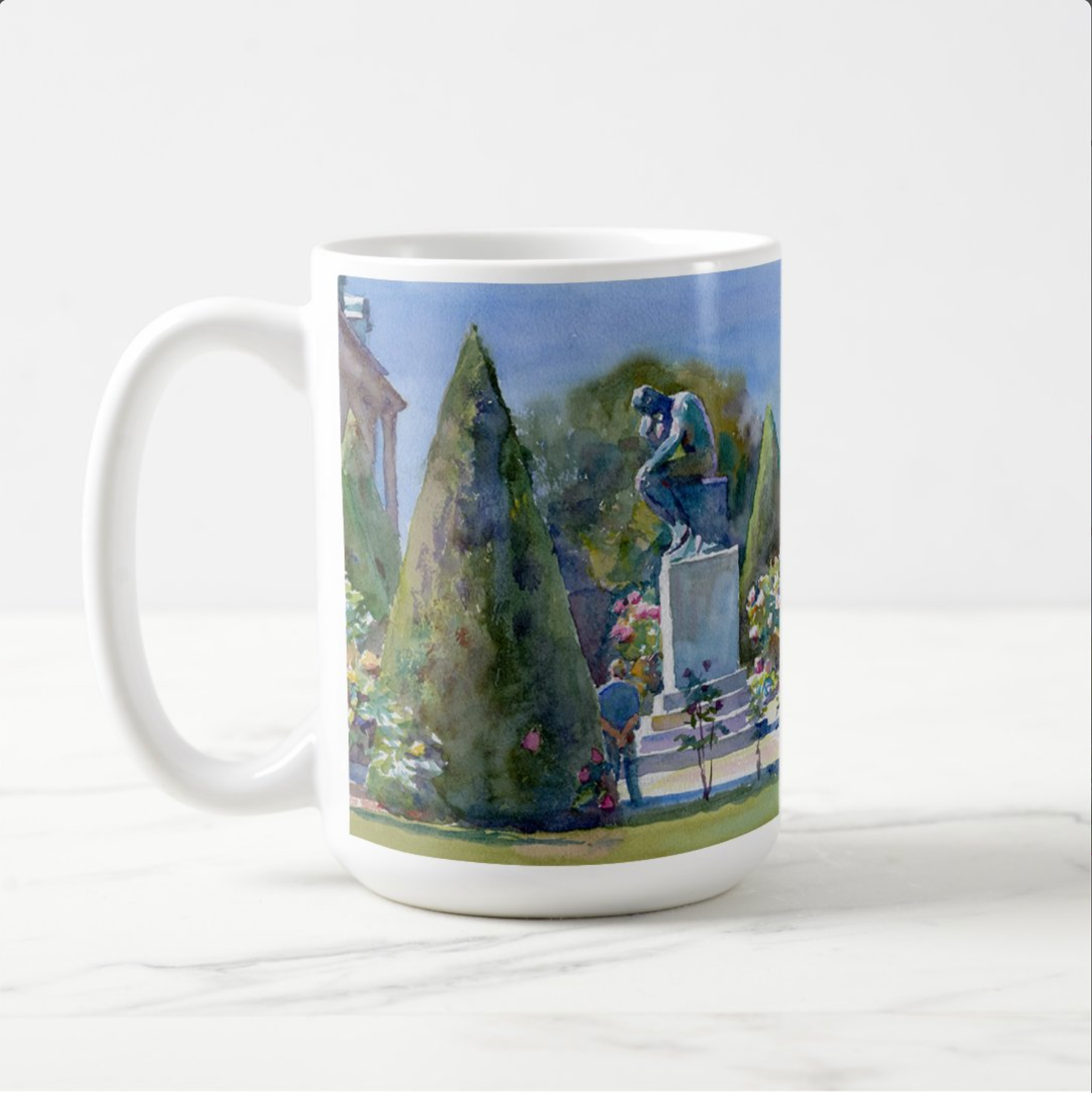 15 oz Mug | The Thinker in Rodin's Garden
