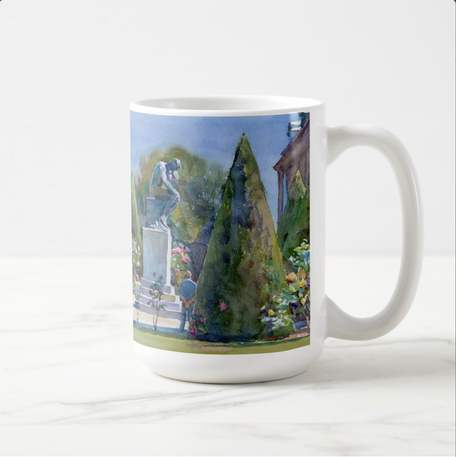 15 oz Mug | The Thinker in Rodin's Garden