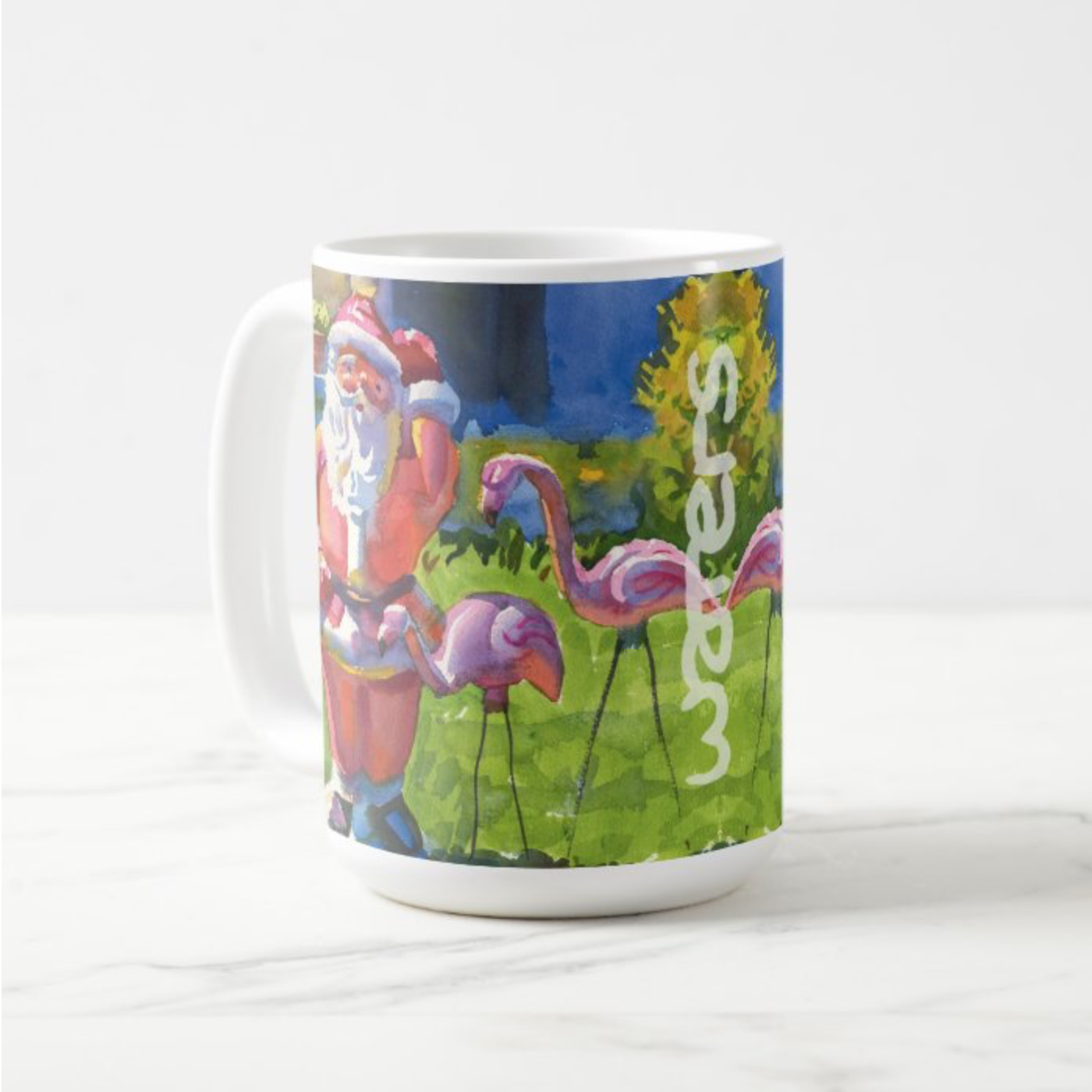 15 oz. Mug | Santa Flamingo