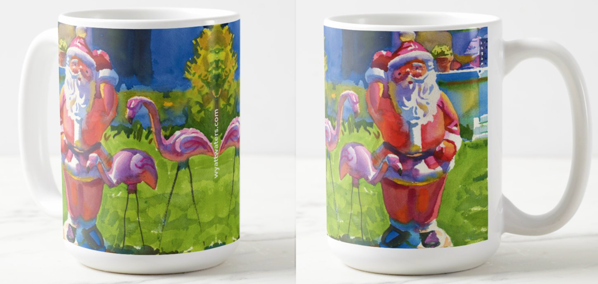 15 oz. Mug | Santa Flamingo
