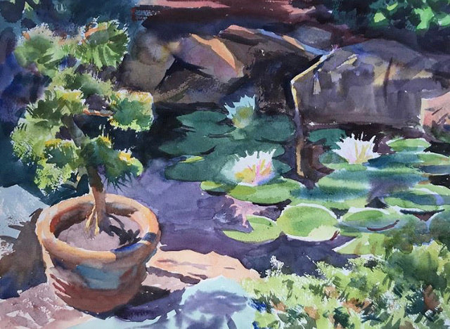 Bonsai and Water Lily | Botanical Gardens of Ozarks